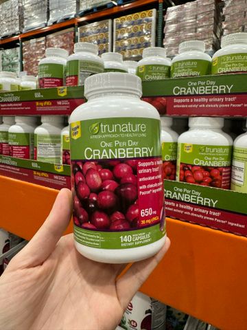Viên Uống Hỗ Trợ Sức Khỏe Nam Giới Trunature Cranberry 650mg - 140 Viên Giúp Cải Thiện Đường Tiết Niệu và Tăng Cường Miễn Dịch