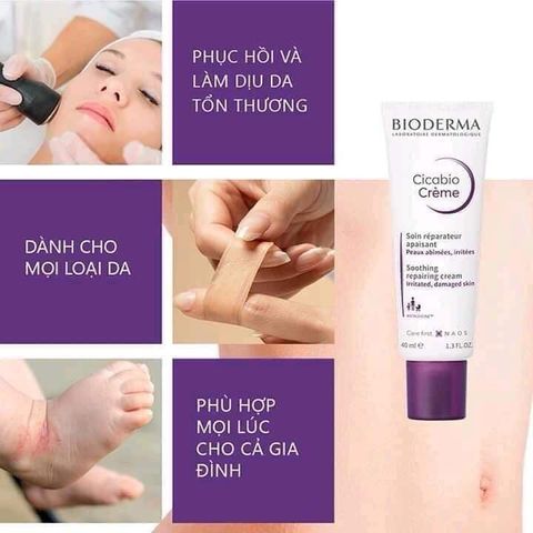 Kem dưỡng ẩm phục hồi da Bioderma cicabio nội địa Pháp