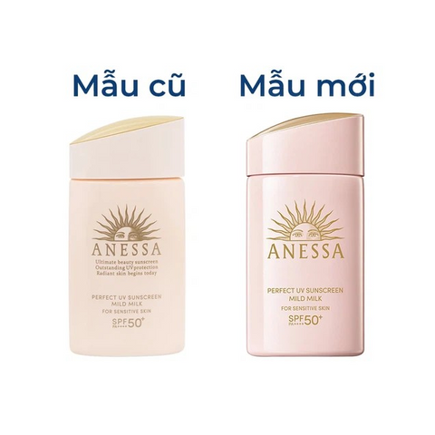 Sữa chống nắng Anessa Perfect UV Mild Milk SPF50+ PA++++ cho da nhạy cảm và trẻ em - Bảo vệ tối đa chống tia UV, 60ml