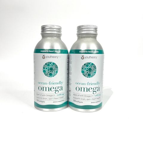 Viên uống dầu cá Omega 3 thực vật Youtheory 120 viên - Hỗ trợ sức khỏe tim mạch, não bộ & mắt, thân thiện với môi trường