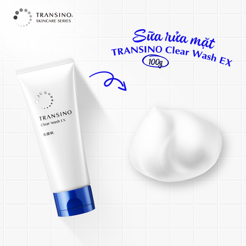 Sữa rửa mặt trắng da, giảm nám Transino Clear Wash 100g 117006