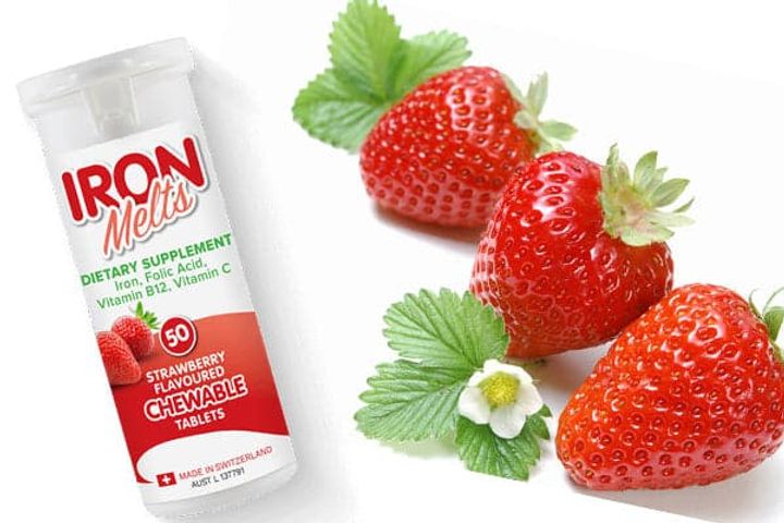 Viên ngậm bổ sung sắt Iron Melts Chewable vị dâu 50 viên 117415
