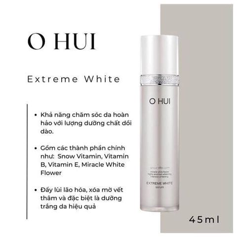 Tinh Chất Dưỡng Trắng Da OHUI Extreme White Serum 45ml - Giúp Làm Sáng Da, Ngăn Nám Nhờ Snow Vitamin™