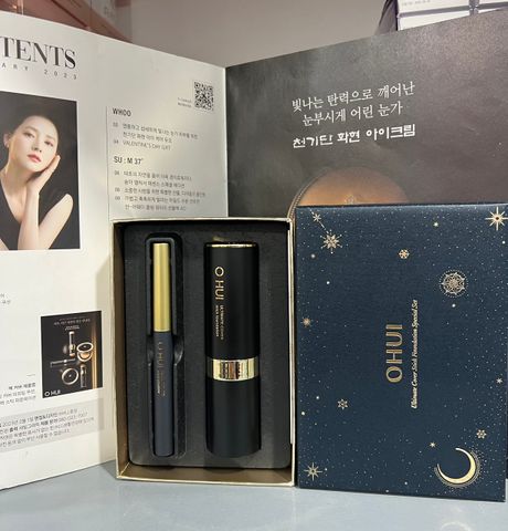 Set kem nền dạng thỏi Ohui Ultimate Cover Foundation tặng bút mắt