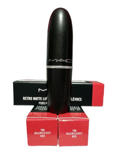 Son Mac 706 Relentlessly Red Đỏ Hồng San Hô Quyến Rũ 118839