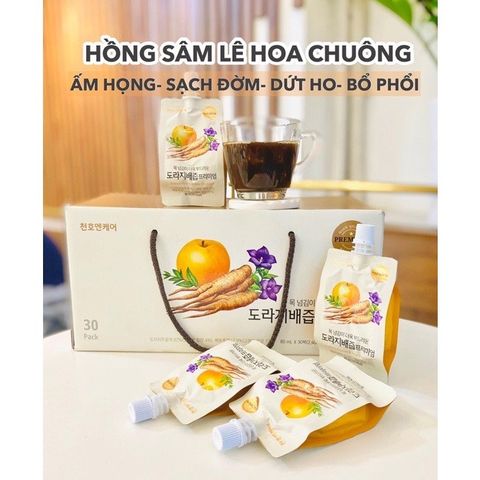 Nước Hồng Sâm Lê Hoa Chuông Chunho Ncare - Giải Khát Tăng Cường Sức Khỏe Cho Người Lớn - Hộp 30 Gói x 80ml