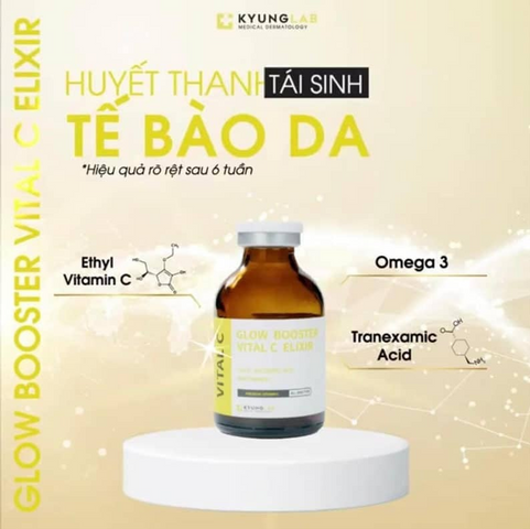 Huyết Thanh Tái Sinh Tế Bào Da Kyung Lab Glow Booster Vital C Elixir - Serum Dưỡng Da Sáng Mịn, Chống Lão Hóa, Tăng Cường Độ Ẩm