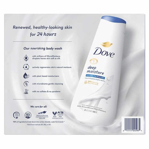 Set 3 chai sữa tắm dưỡng ẩm Dove Deep Moisture 680ml - Dưỡng ẩm, làm sạch nhẹ nhàng cho làn da mềm mại, tươi sáng