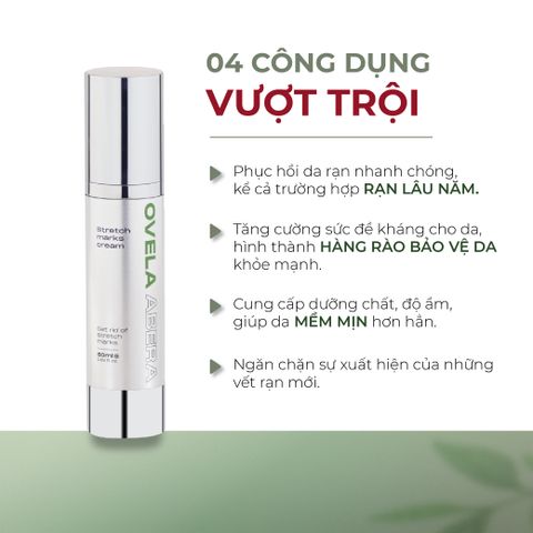 Kem Rạn Da Ovela Abera 50ml - Giúp Ngăn Ngừa và Mờ Rạn Da Cho Mẹ Bầu và Sau Sinh - Dưỡng Ẩm Chuyên Sâu, Tái Tạo Da khỏe mạnh