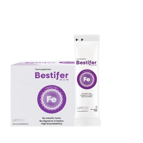 Bestifer Nước Sắt Bổ Máu Dành Cho Phụ Nữ Mang Thai & Cho Con Bú - Hỗ Trợ Thiếu Sắt, Vitamin B6 & B12, Hộp 24 Gói 5ml