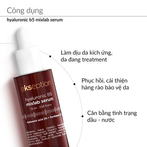 Serum phục hồi và làm dịu da Ekseption hyaluronic B5 Mixlab 75ml