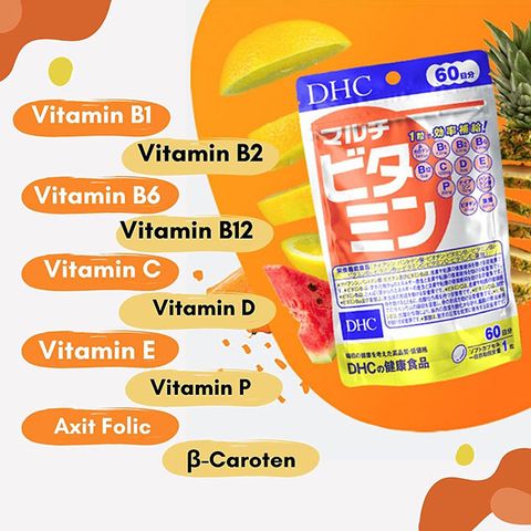 Viên Uống Vitamin Tổng Hợp DHC Multi Vitamins Nhật Bản - Bổ Sung 12 Vitamin Thiết Yếu Cho Sức Khỏe - Hỗ Trợ Làm Đẹp Da 60 Ngày