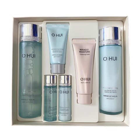 Bộ Dưỡng Da Kiềm Dầu Ohui Aqua Miracle 6pcs - Cấp Nước, Kiểm Soát Nhờn, Giảm Mụn Cho Da Khỏe Mạnh, Tươi Sáng