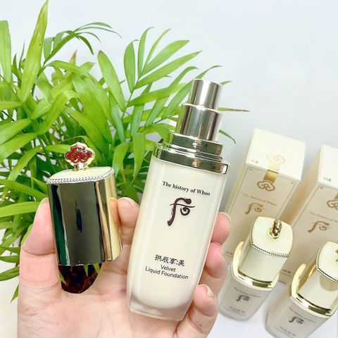Kem Nền Whoo Velvet Liquid Foundation 40ml - Che Phủ Khuyết Điểm, Chống Oxy Hóa, SPF30/PA++ - Lớp Trang Điểm Mịn Màng, Tự Nhiên