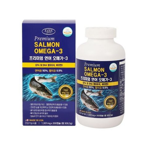 Viên uống dầu cá hồi Evergreen Premium Salmon Omega-3 lọ 300v