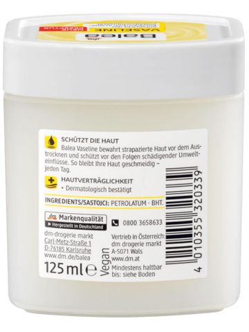 Kem Nẻ Balea Vaseline 125ml - Dưỡng ẩm da tuyệt vời, bảo vệ da khỏi nứt nẻ, sản phẩm chăm sóc cơ thể nội địa Đức.