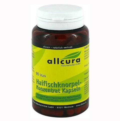 Viên uống hỗ trợ xương khớp Allcura Haifischknorpel Konzentrat 90 viên - Giảm đau, giảm viêm, tái tạo sụn khớp từ Đức