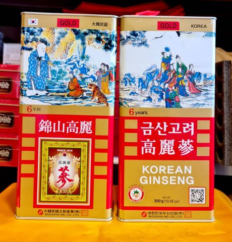 Hồng Sâm Củ Khô Wooshin Hàn Quốc 300g - Sản Phẩm Thảo Dược Tăng Cường Sức Khỏe, Hỗ Trợ Đề Kháng, Chống Căng Thẳng