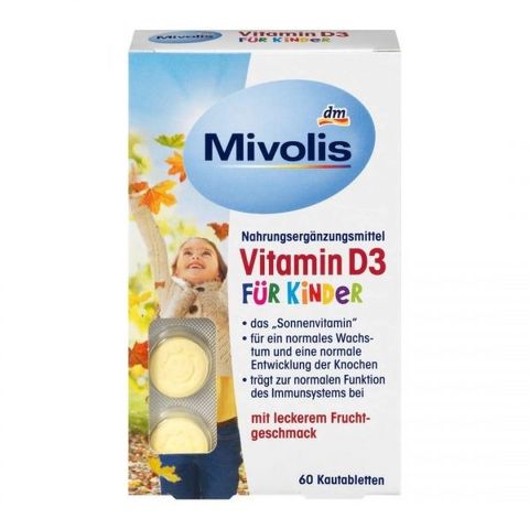 Kẹo ngậm Mivolis Vitamin D3 Fur Kinder 60 viên của Đức