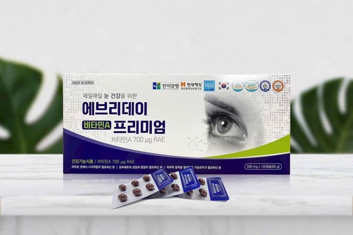 Viên uống bổ mắt Hanmi Everyday Vitamin A Premium 120 viên - Tăng cường sức khỏe mắt, giảm mỏi mắt, hỗ trợ thị lực cho mọi lứa tuổi