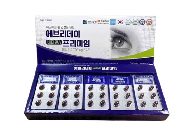Viên uống bổ mắt Hanmi Everyday Vitamin A Premium 120 viên - Tăng cường sức khỏe mắt, giảm mỏi mắt, hỗ trợ thị lực cho mọi lứa tuổi
