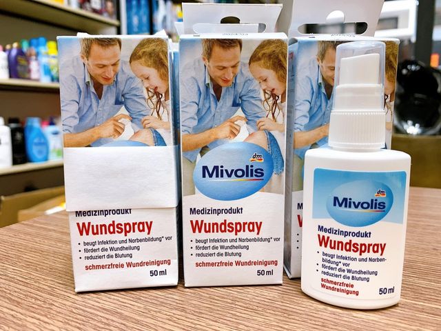 Xịt Khử Trùng Vết Thương Mivolis Wundspray 50ml - Chăm Sóc Vết Thương An Toàn, Giảm Đau, Ngăn Ngừa Nhiễm Trùng, Dễ Dàng Mang Theo