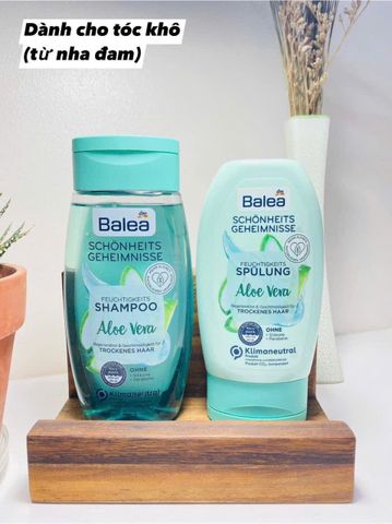 Cặp dầu gội xả Balea hữu cơ thiên nhiên 250ml nội địa Đức