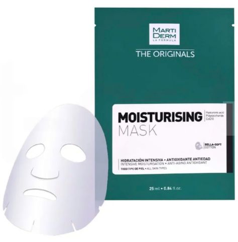 Mặt Nạ Dưỡng Da Cấp Ẩm Chống Lão Hóa Marti Derm - Hộp 10 Miếng 25ml, Chứa Hyaluronic Acid và Coenzyme Q10