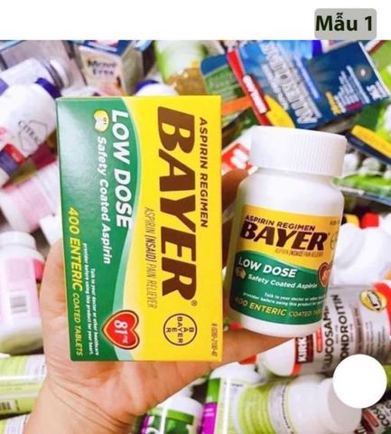 Viên uống hỗ trợ sức khỏe tim mạch Bayer Low Dose Aspirin 81mg - Hộp 400 viên Mỹ, phòng ngừa đột quỵ, tim mạch hiệu quả