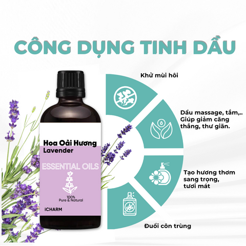 Tinh dầu hoa oải hương iCHARM, Tinh dầu nguyên chất