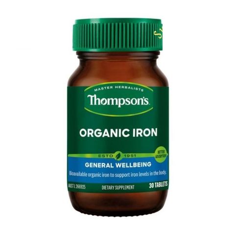 Viên sắt hữu cơ Thompson’s Organic Iron 30 viên - Úc
