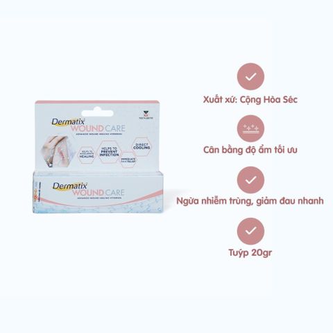 Kem Dermatix Wound Care 20G - Giúp Lành Vết Thương, Giảm Nguy Cơ Nhiễm Trùng, Thích Hợp Chữa Bỏng, Trầy Xước, Phẫu Thuật