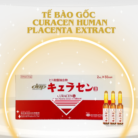 Tế bào gốc nhau thai người Curacen Nhật Bản - Chống lão hóa và tái tạo da hiệu quả - Hộp 50 ống x 2ml