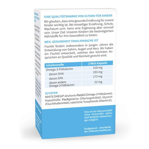Dầu Cá Omega-3 White Omega Kids 90 Viên - Thực Phẩm Chức Năng Bổ Sung DHA EPA Giúp Phát Triển Não Và Thị Giác Trẻ Em