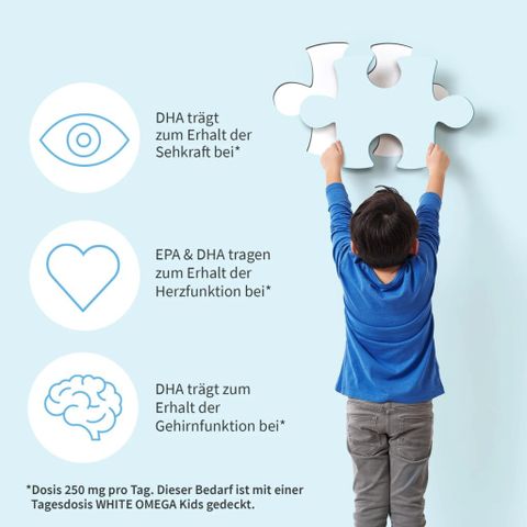 Dầu Cá Omega-3 White Omega Kids 90 Viên - Thực Phẩm Chức Năng Bổ Sung DHA EPA Giúp Phát Triển Não Và Thị Giác Trẻ Em