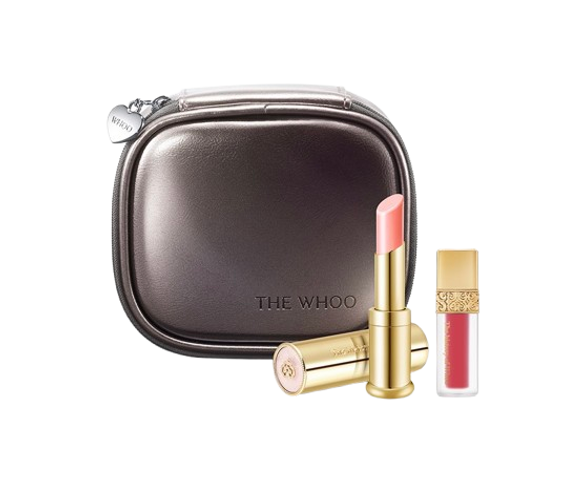Bộ Son Dưỡng Chống Nắng Whoo Glow Lip Balm Phiên Bản Giới Hạn + Tặng Ví Da & Son Kem Lì - Son Môi SPF10 Tự Nhiên, Sáng Màu