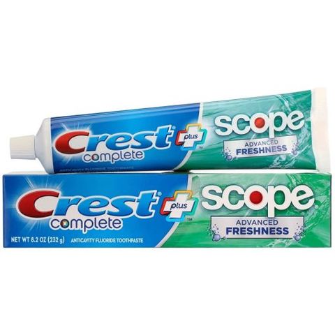 Set 5 Hộp Kem Đánh Răng Crest Complete Scope 232g - Chăm Sóc Răng Miệng, Làm Trắng, Tươi Mát Hương Bạc Hà Chính Hãng Mỹ