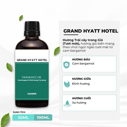 Tinh dầu khách sạn Grand Hyatt Hotel, Tinh dầu thơm phòng iCHARM