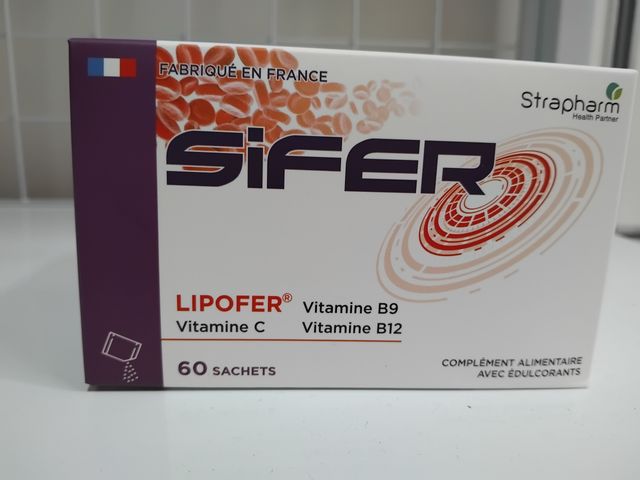 Sắt Sinh Học Sifer cho Mẹ Bầu và Em Bé - Hộp 60 Gói - Bổ Sung Sắt An Toàn, Tiện Lợi, Xuất Xứ Pháp