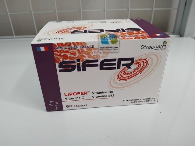 Sắt Sinh Học Sifer cho Mẹ Bầu và Em Bé - Hộp 60 Gói - Bổ Sung Sắt An Toàn, Tiện Lợi, Xuất Xứ Pháp