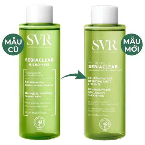Toner SVR Sebiaclear Micro Peel 150ml - Giải Pháp Điều Trị Da Dầu, Mụn, Chống Viêm, Se Khít Lỗ Chân Lông, Pháp