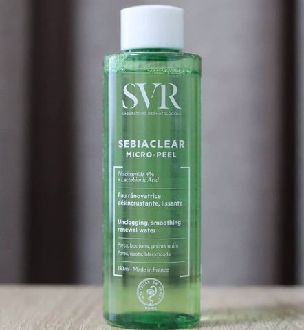 Toner SVR Sebiaclear Micro Peel 150ml - Giải Pháp Điều Trị Da Dầu, Mụn, Chống Viêm, Se Khít Lỗ Chân Lông, Pháp