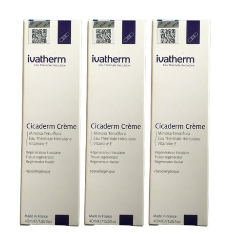 Kem Tái Tạo Da và Ngăn Ngừa Sẹo Ivatherm Cicaderm Cream 40ml - Hỗ Trợ Phục Hồi Da Tổn Thương, Chăm Sóc Da Mặt và Cơ Thể