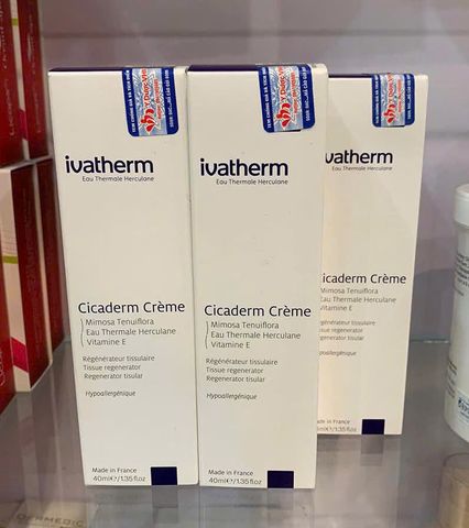 Kem Tái Tạo Da và Ngăn Ngừa Sẹo Ivatherm Cicaderm Cream 40ml - Hỗ Trợ Phục Hồi Da Tổn Thương, Chăm Sóc Da Mặt và Cơ Thể