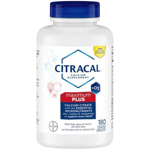 Viên Uống Bổ Sung Canxi Citracal Maximum +D3 180 Viên - Hỗ Trợ Sức Khỏe Xương Cho Nam Nữ - Vitamin D3 Tăng Cường Hấp Thu Canxi