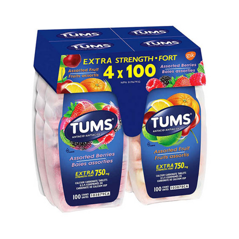 Kẹo Tums Extra Strength Smoothies 100V, Kẹo Chống Đầy Hơi Của Mỹ