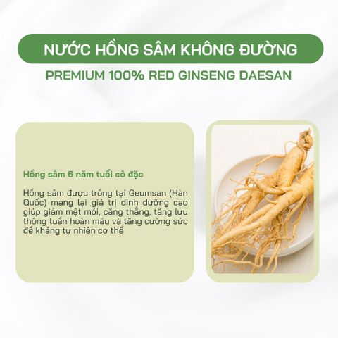 Nước Hồng Sâm Nguyên Chất Không Đường Daesan Hàn Quốc