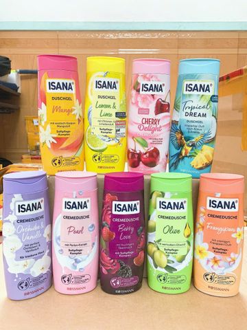 Sữa tắm Isana hương hoa trái cây nội địa Đức, 300ml, 9 hương thơm