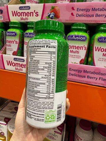 Kẹo Vitamin Vitafusion Women’s Multivitamin cho Phụ Nữ 220v - Vitamin Tổng Hợp Hương Vị Quả Mọng Tự Nhiên, Giúp Tăng Cường Sức Khỏe