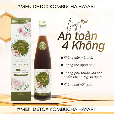Men Detox Thải Độc Kombucha Zyme EX 500ml - Giúp Giảm Cân, Thanh Lọc Cơ Thể, Làm Đẹp Da - Xuất Xứ Nhật Bản, Mẫu Mới 2024